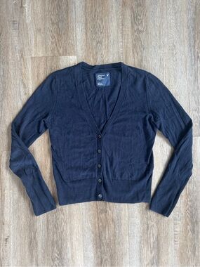 Vintage American Eagle Outfitters Navy V-Neck Button Cardigan